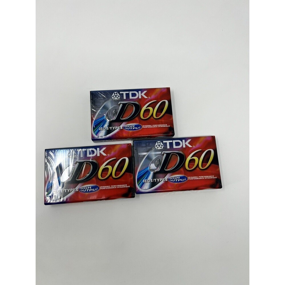 TDK D-60 Cassette Tapes - Lot of 3 - SEALED! FREE SHIPPING!